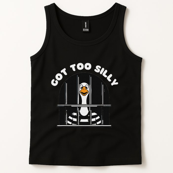 Funny Silly Goose Got Too Silly Goose In Jail Net Trapped Tank Top