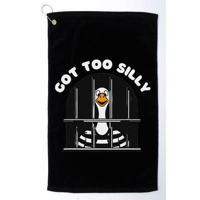 Funny Silly Goose Got Too Silly Goose In Jail Net Trapped Golf Towel