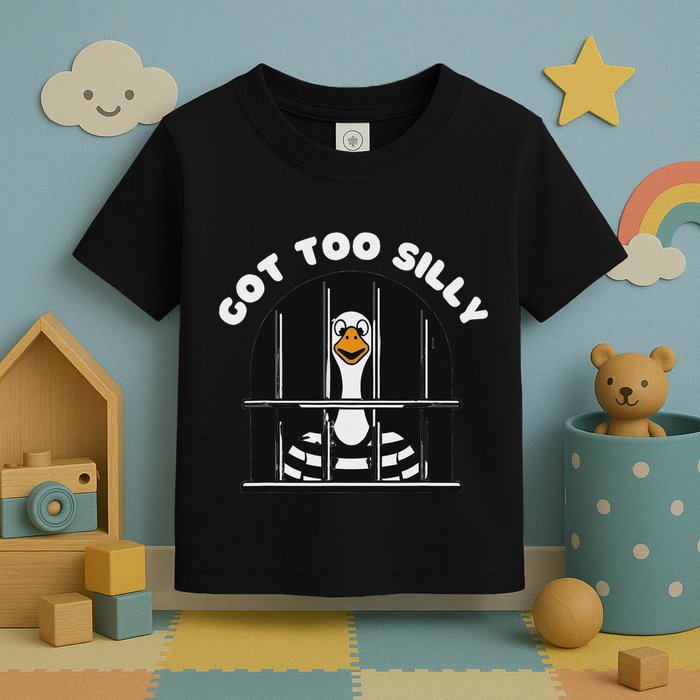 Funny Silly Goose Got Too Silly Goose In Jail Net Trapped Toddler T-Shirt