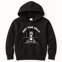 Funny Silly Goose Got Too Silly Goose In Jail Net Trapped Kids Hoodie