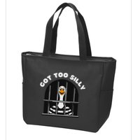 Funny Silly Goose Got Too Silly Goose In Jail Net Trapped Zip Tote Bag