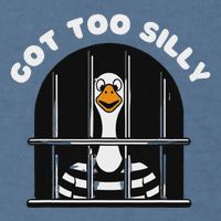 Funny Silly Goose Got Too Silly Goose In Jail Net Trapped Garment-Dyed Sweatshirt