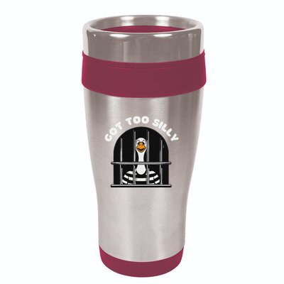 Funny Silly Goose Got Too Silly Goose In Jail Net Trapped 16oz Travel Tumbler