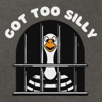 Funny Silly Goose Got Too Silly Goose In Jail Net Trapped Cotton Canvas Backpack