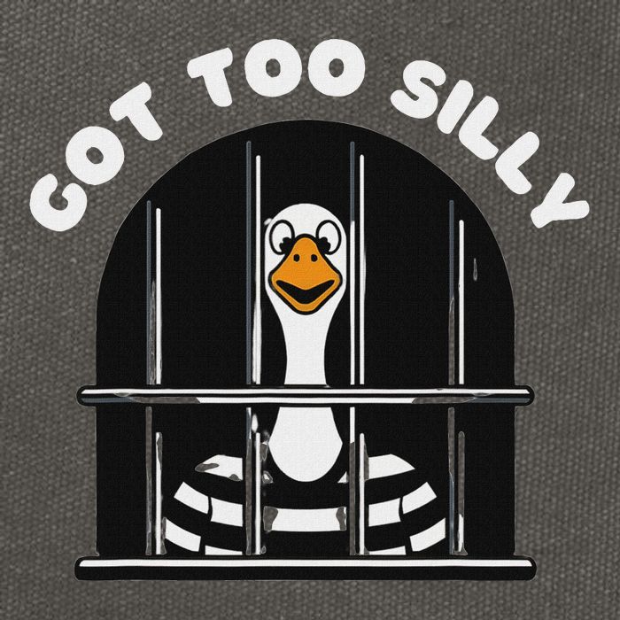 Funny Silly Goose Got Too Silly Goose In Jail Net Trapped Cotton Canvas Backpack
