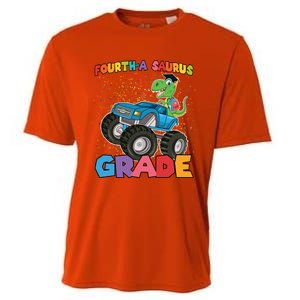 FourthA Saurus Grade 4Th Grade Gift Cooling Performance Crew T-Shirt