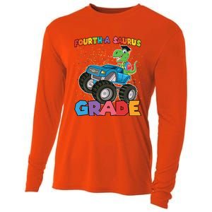 FourthA Saurus Grade 4Th Grade Gift Cooling Performance Long Sleeve Crew