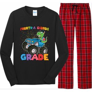 FourthA Saurus Grade 4Th Grade Gift Long Sleeve Pajama Set