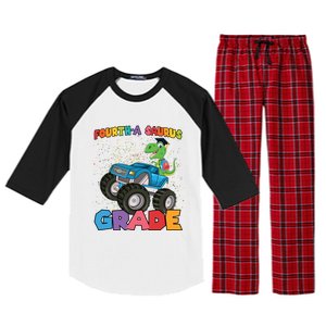 FourthA Saurus Grade 4Th Grade Gift Raglan Sleeve Pajama Set