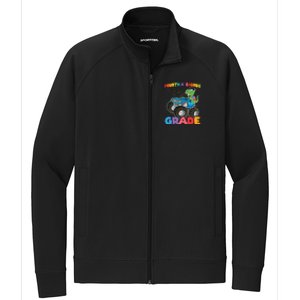 FourthA Saurus Grade 4Th Grade Gift Stretch Full-Zip Cadet Jacket