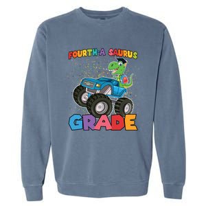 FourthA Saurus Grade 4Th Grade Gift Garment-Dyed Sweatshirt