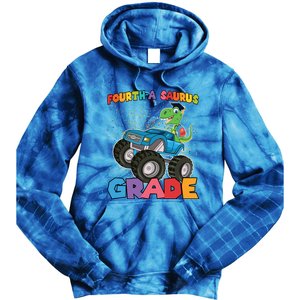 FourthA Saurus Grade 4Th Grade Gift Tie Dye Hoodie