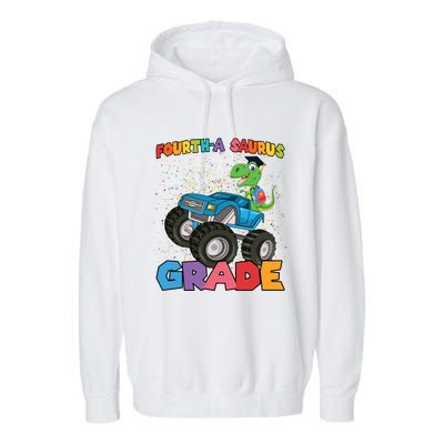 FourthA Saurus Grade 4Th Grade Gift Garment-Dyed Fleece Hoodie