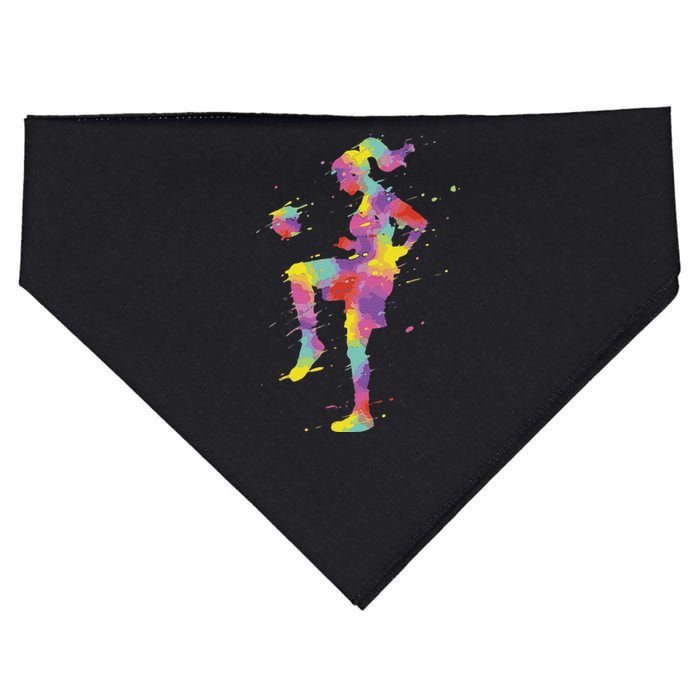 Funny Soccer Girl Gift USA-Made Doggie Bandana