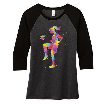 Funny Soccer Girl Gift Women's Tri-Blend 3/4-Sleeve Raglan Shirt