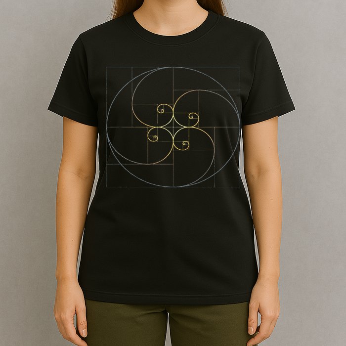 Fibonacci Spiral Golden Ratio Geometry Architecture T-Shirt