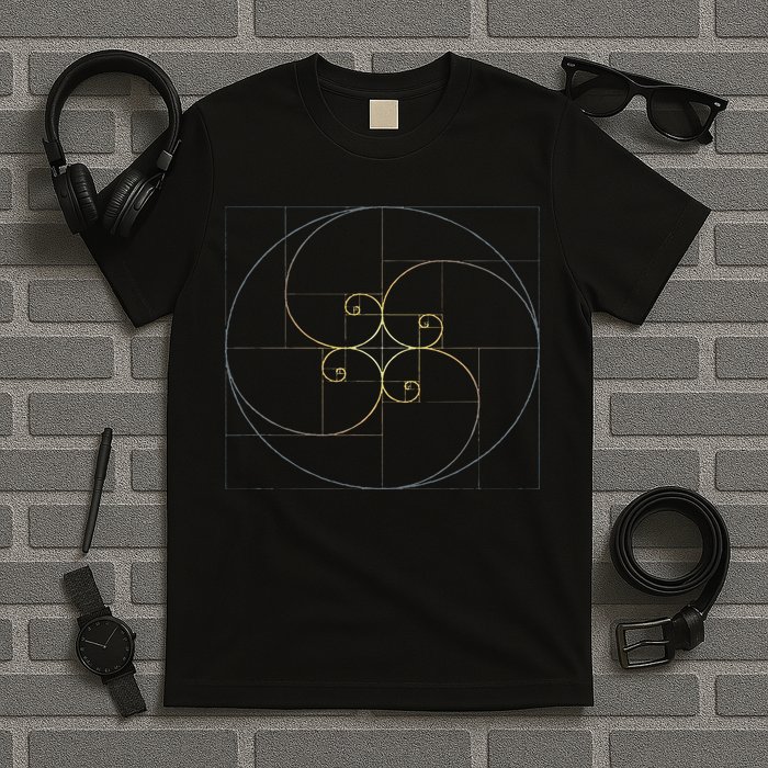 Fibonacci Spiral Golden Ratio Geometry Architecture T-Shirt