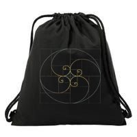 Fibonacci Spiral Golden Ratio Geometry Architecture Drawstring Bag