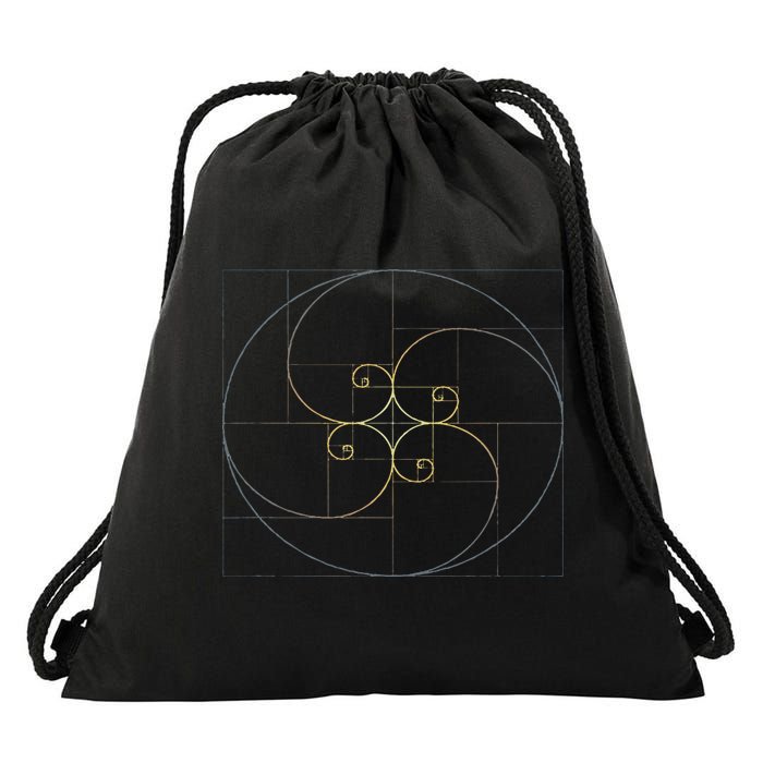 Fibonacci Spiral Golden Ratio Geometry Architecture Drawstring Bag
