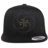 Fibonacci Spiral Golden Ratio Geometry Architecture Flat Bill Trucker Hat