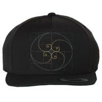 Fibonacci Spiral Golden Ratio Geometry Architecture Wool Snapback Cap
