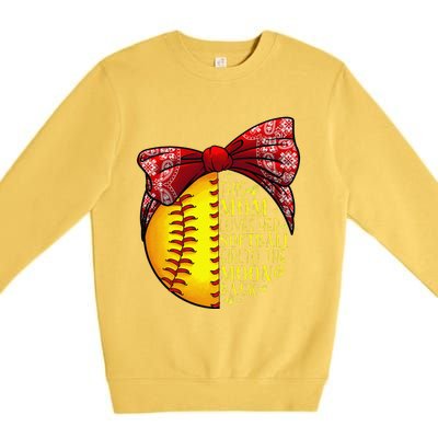 Funny Softball Gift Mom Women Pitcher Catchers Lovers Premium Crewneck Sweatshirt