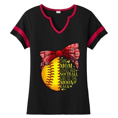 Funny Softball Gift Mom Women Pitcher Catchers Lovers Ladies Halftime Notch Neck Tee