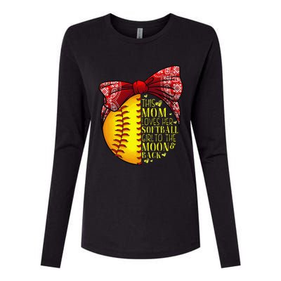 Funny Softball Gift Mom Women Pitcher Catchers Lovers Womens Cotton Relaxed Long Sleeve T-Shirt