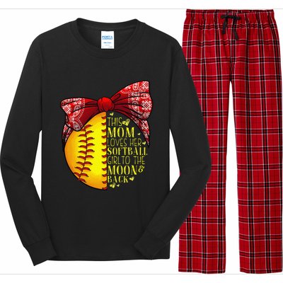 Funny Softball Gift Mom Women Pitcher Catchers Lovers Long Sleeve Pajama Set