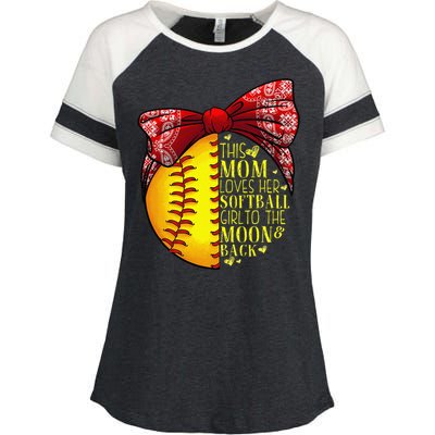 Funny Softball Gift Mom Women Pitcher Catchers Lovers Enza Ladies Jersey Colorblock Tee