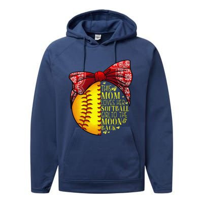 Funny Softball Gift Mom Women Pitcher Catchers Lovers Performance Fleece Hoodie