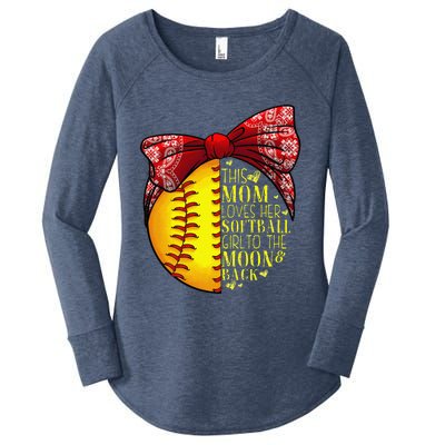 Funny Softball Gift Mom Women Pitcher Catchers Lovers Women's Perfect Tri Tunic Long Sleeve Shirt