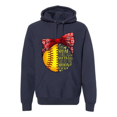 Funny Softball Gift Mom Women Pitcher Catchers Lovers Premium Hoodie