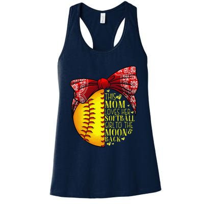 Funny Softball Gift Mom Women Pitcher Catchers Lovers Women's Racerback Tank