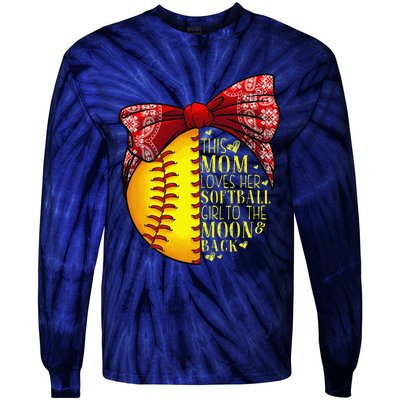 Funny Softball Gift Mom Women Pitcher Catchers Lovers Tie-Dye Long Sleeve Shirt