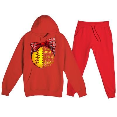 Funny Softball Gift Mom Women Pitcher Catchers Lovers Premium Hooded Sweatsuit Set