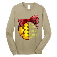 Funny Softball Gift Mom Women Pitcher Catchers Lovers Long Sleeve Shirt