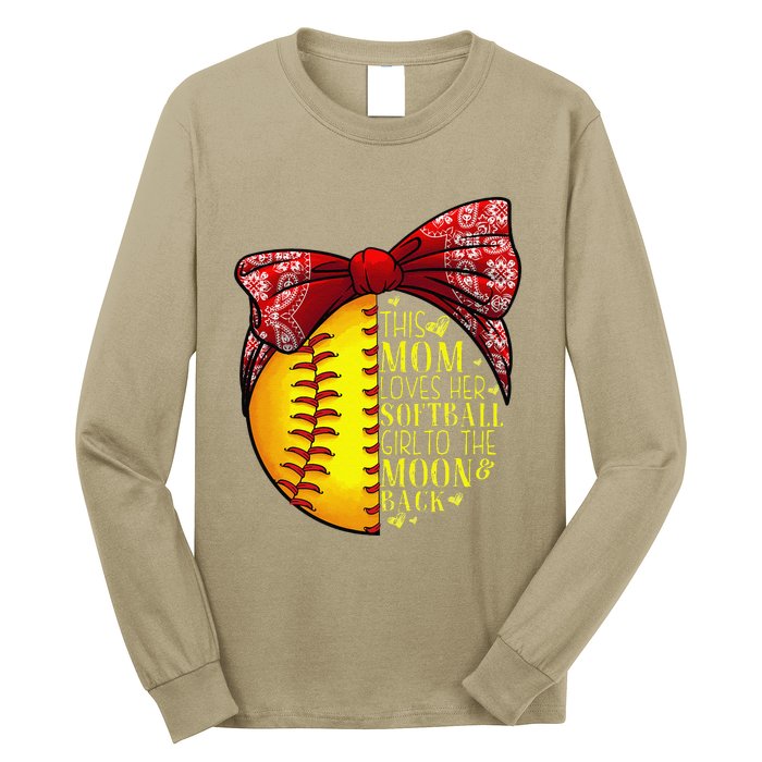 Funny Softball Gift Mom Women Pitcher Catchers Lovers Long Sleeve Shirt