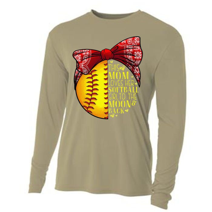 Funny Softball Gift Mom Women Pitcher Catchers Lovers Cooling Performance Long Sleeve Crew