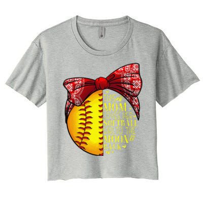 Funny Softball Gift Mom Women Pitcher Catchers Lovers Women's Crop Top Tee