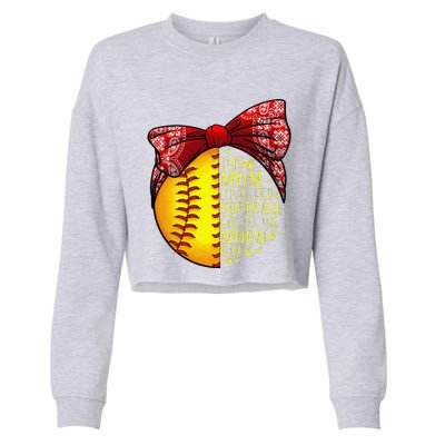 Funny Softball Gift Mom Women Pitcher Catchers Lovers Cropped Pullover Crew