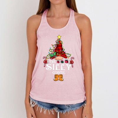 Funny Silly Gnome Christmas Gnome Matching Family Group Gift Women's Knotted Racerback Tank