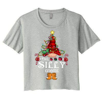 Funny Silly Gnome Christmas Gnome Matching Family Group Gift Women's Crop Top Tee