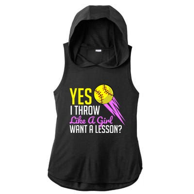 Funny Softball Game Player Sports Lover Gift Funny Gift Ladies PosiCharge Tri-Blend Wicking Draft Hoodie Tank