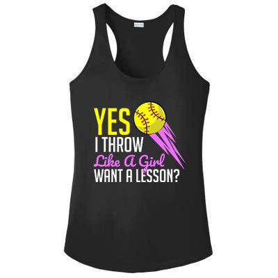 Funny Softball Game Player Sports Lover Gift Funny Gift Ladies PosiCharge Competitor Racerback Tank