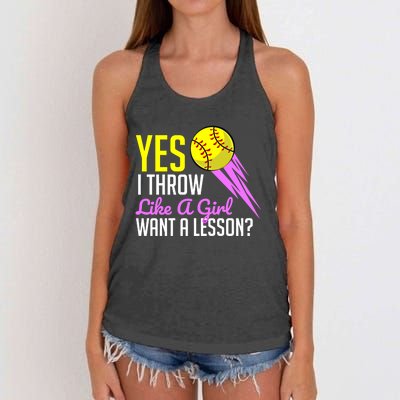 Funny Softball Game Player Sports Lover Gift Funny Gift Women's Knotted Racerback Tank