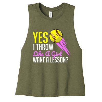 Funny Softball Game Player Sports Lover Gift Funny Gift Women's Racerback Cropped Tank