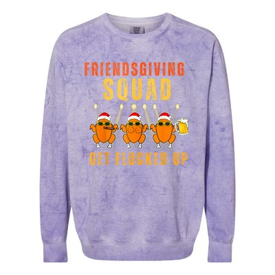 Friendsgiving Squad Get Flocked Up Matching Funny Colorblast Crewneck Sweatshirt