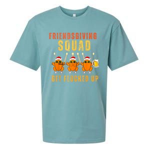 Friendsgiving Squad Get Flocked Up Matching Funny Sueded Cloud Jersey T-Shirt