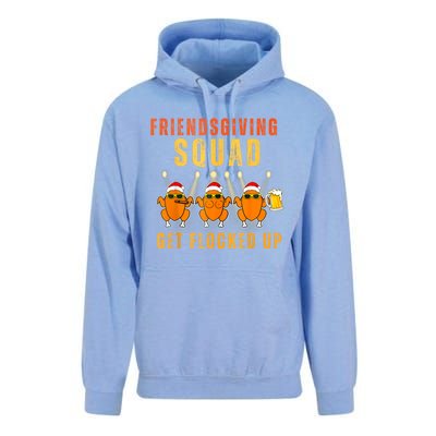 Friendsgiving Squad Get Flocked Up Matching Funny Unisex Surf Hoodie